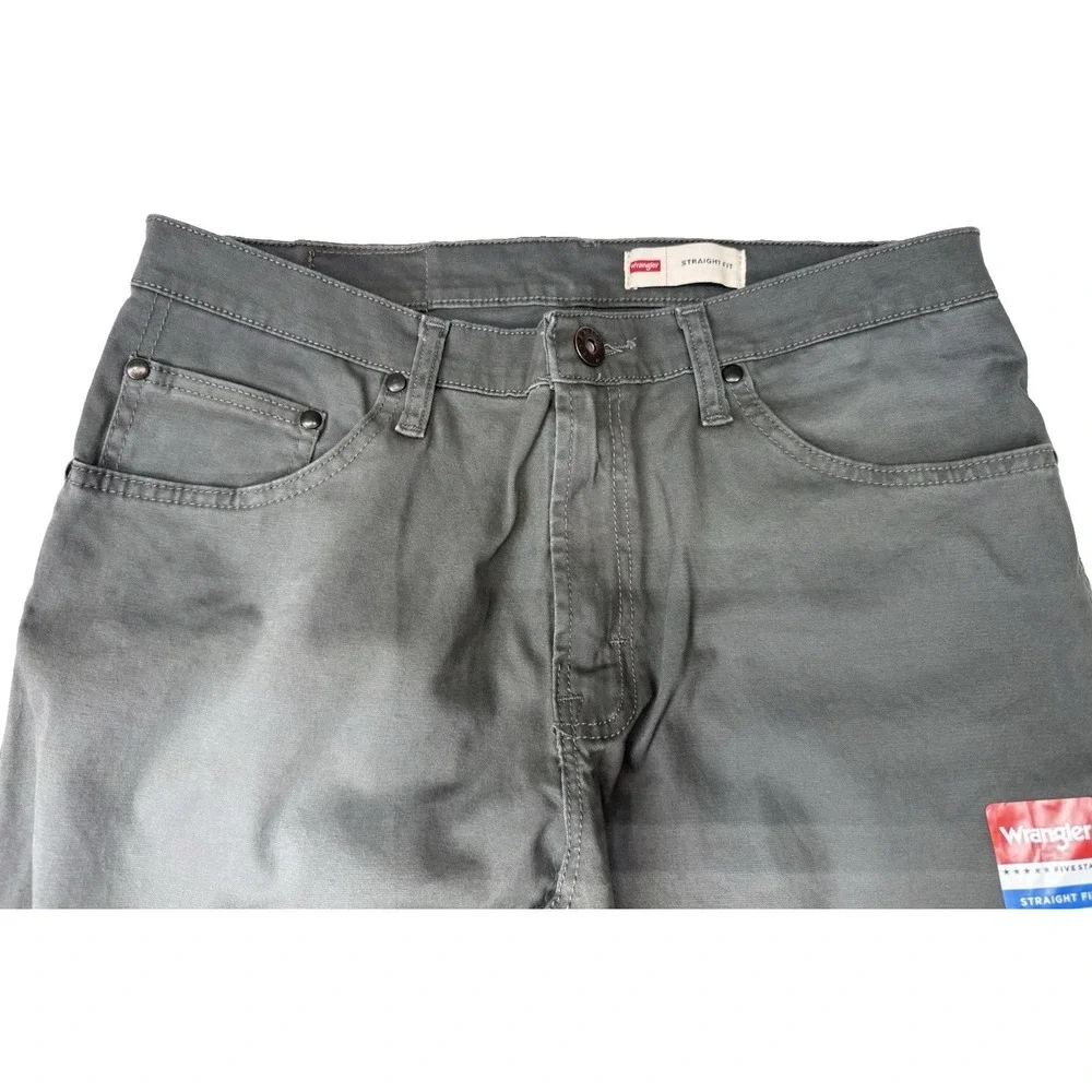 NWT Wrangler Mens Chino Pants Jeans Cotton Blend Straight Fit Olive Green 32x32